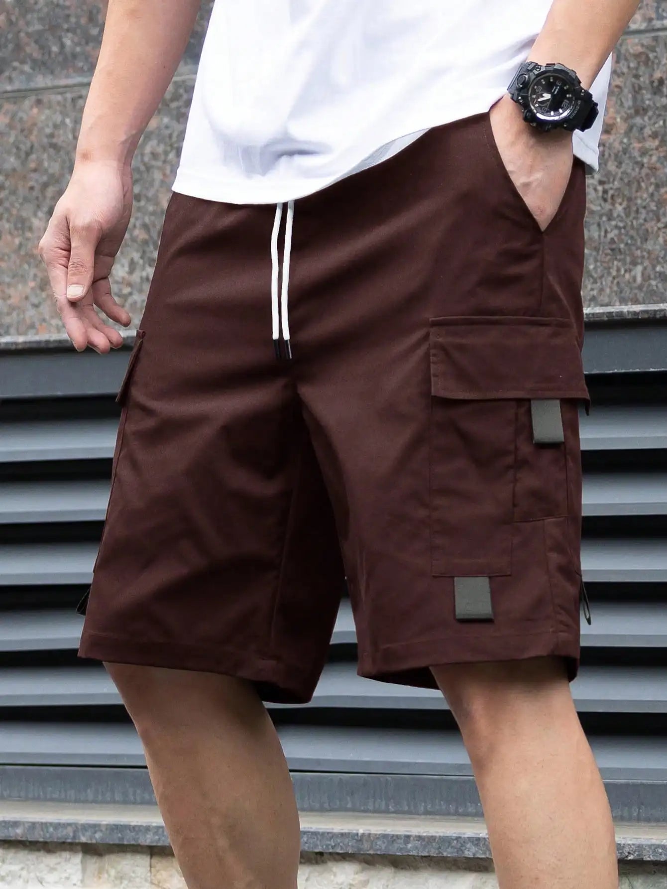 Men's Casual Drawstring Cargo Shorts For Daily Wear Street Fashion