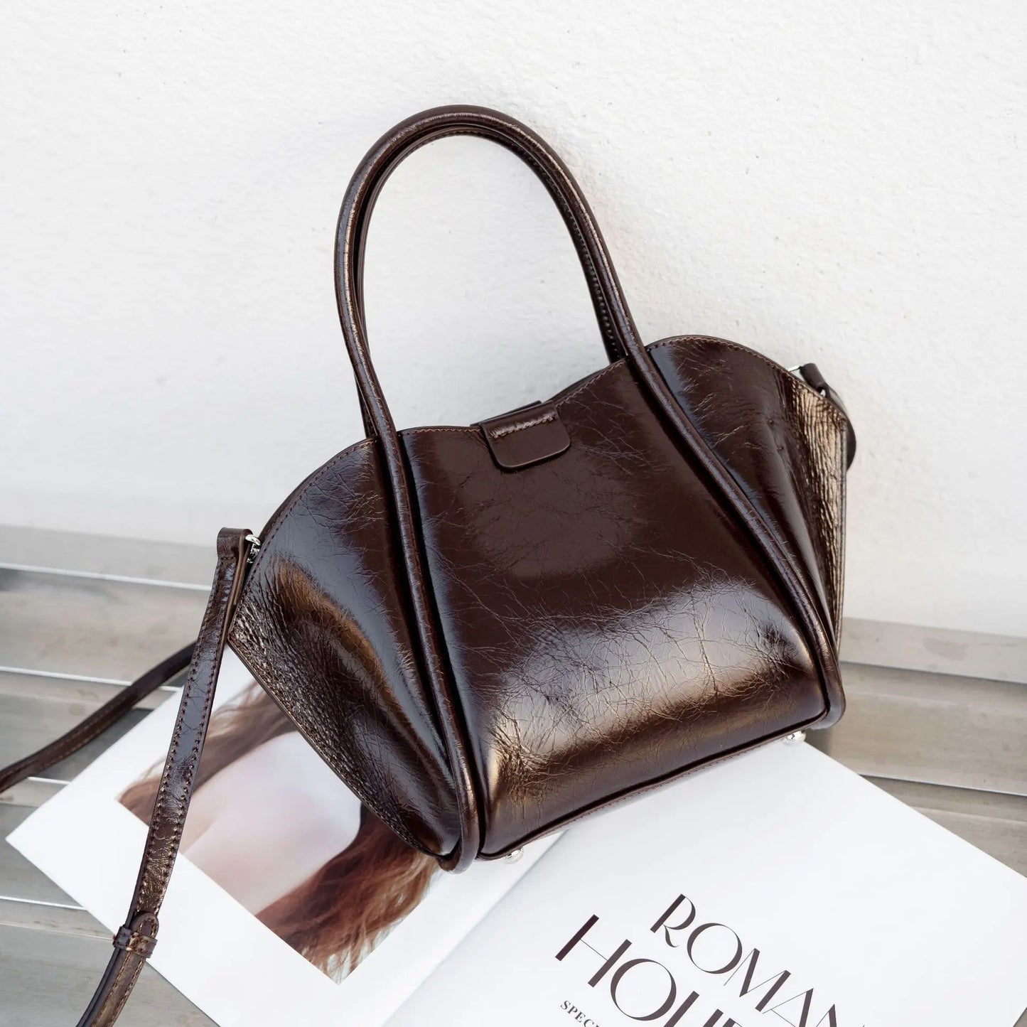 YANATARI Genuine Leather Woman Bag Shoulder Bag Handbags Ladies Crossbody Bags Luxury Designer Minimalism Bag Cowhide Bucket Bag