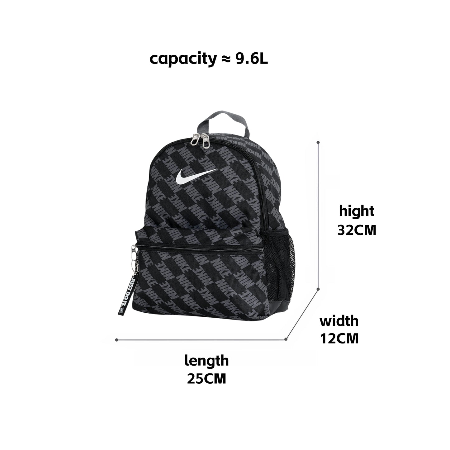 Nike Men's and Women's Travel Bags Mini Casual Backpack Travel Backpack Fashion Backpack Hv6481-010