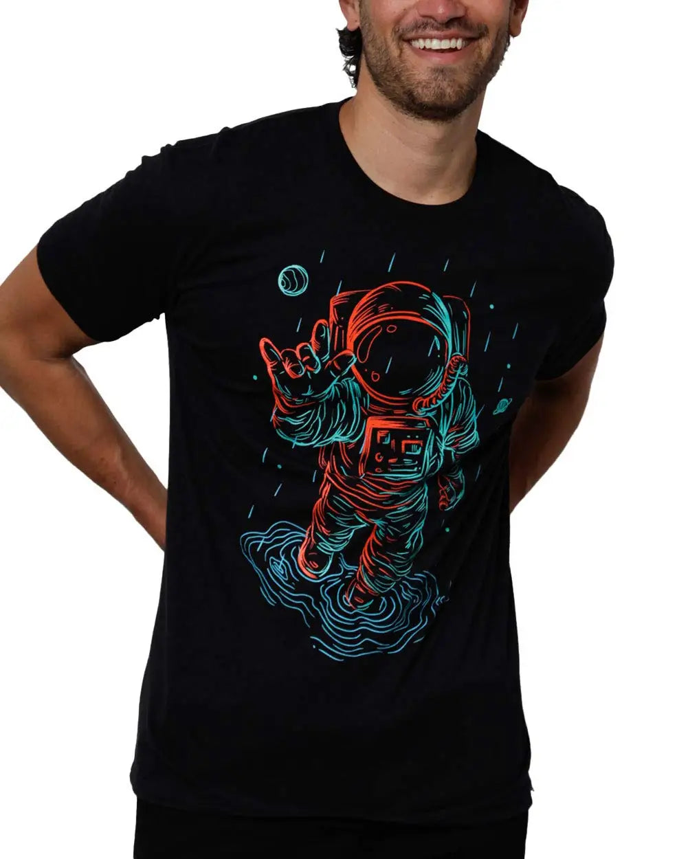 INTO THE AM Graphic Tees for Men S - 4XL Premium Short Sleeve Colorful T-Shirts Trippy Astronaut Designs High Quality 50988