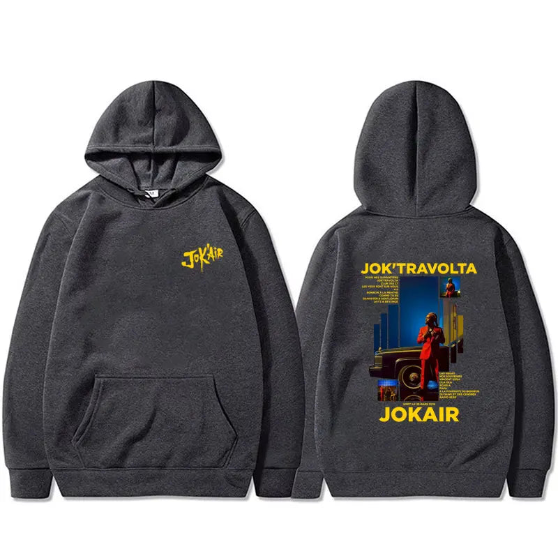 Rapper Jok'air Jok'travolta Graphic Hoodie Men Women Hip Hop Pop Music Pullover Hoodies Male Casual Cotton Vintage Sweatshirt