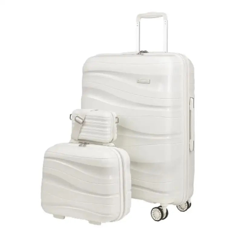Melalenia 3-Piece Carry-on Luggage Set PP Material Suitcase with Spinner Wheels Hardside TSA Lock