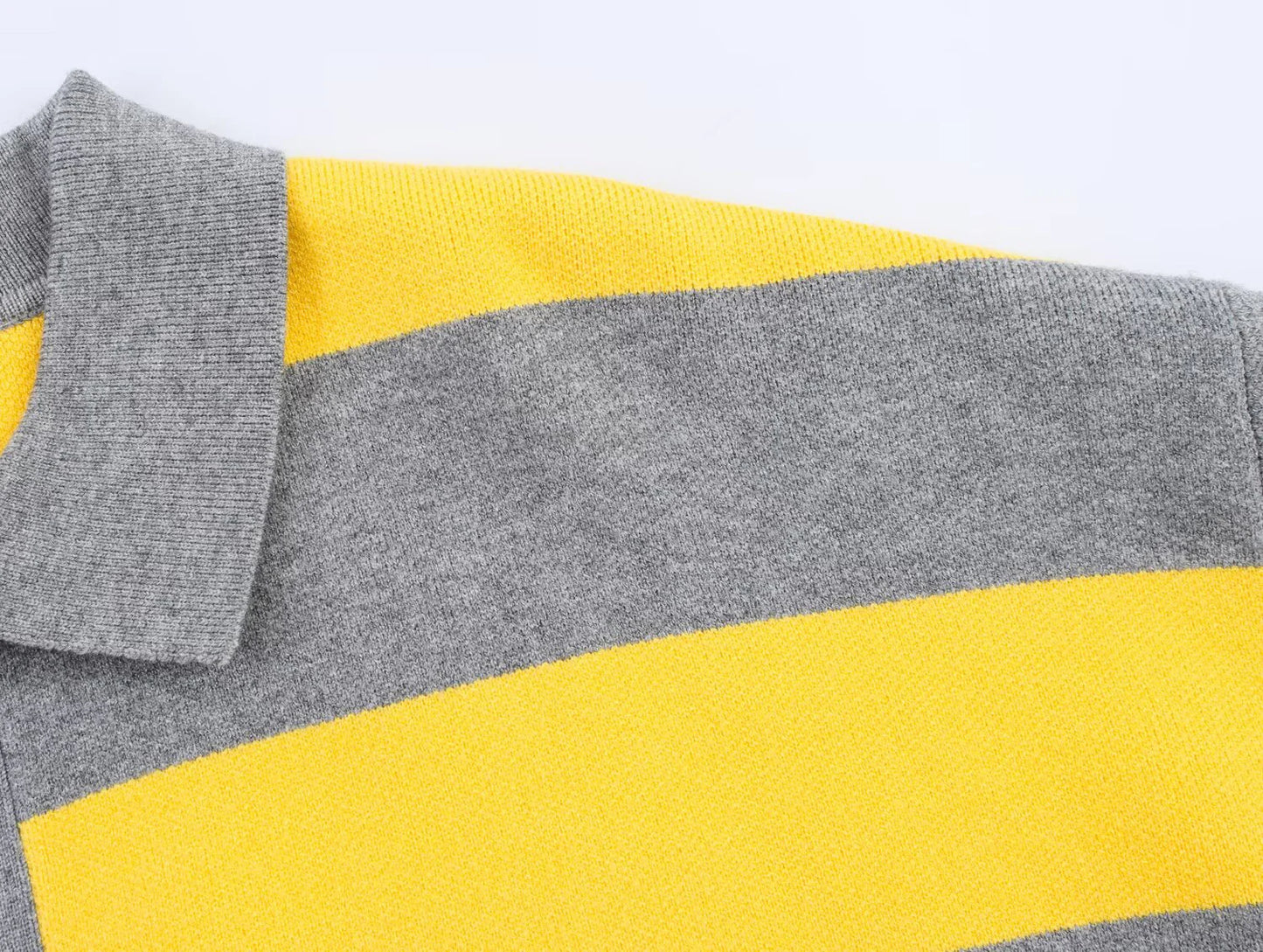 ZERAINS Autumn new women's clothing European and American style fashionable loose POLO collar striped knit sweater