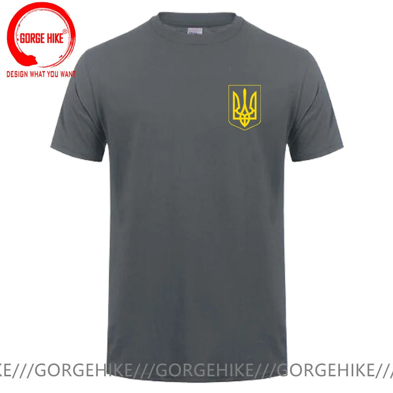 Zelensky Ukrainian Flag Ukraine Tryzub Symbols Men T-Shirt Army Green 100% Cotton Summer T Shirt Men Casual Father & Son T-Shirt