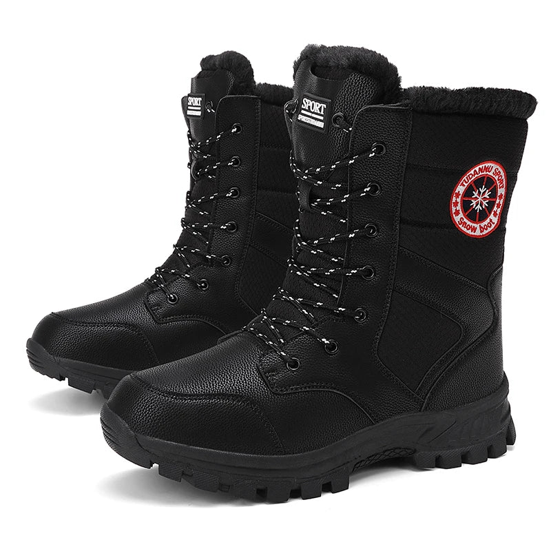 2025 new winter warm plush lined snow boots women's outdoor waterproof and non-slip plush cotton boots comfortable platform shoe