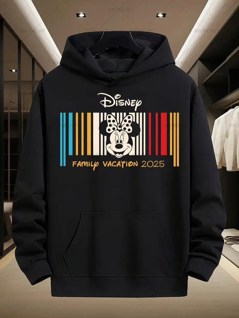 Couple Disney Mickey Mouse Vacation Men's Hoodies Women Sweatshirt Unisex Pullover Autumn Winter Cotton Fleece Hoody Oversized