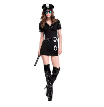 Couple Cop Costumes for Halloween Adult Carnival Party Police Officer Swat Role Play Outfits