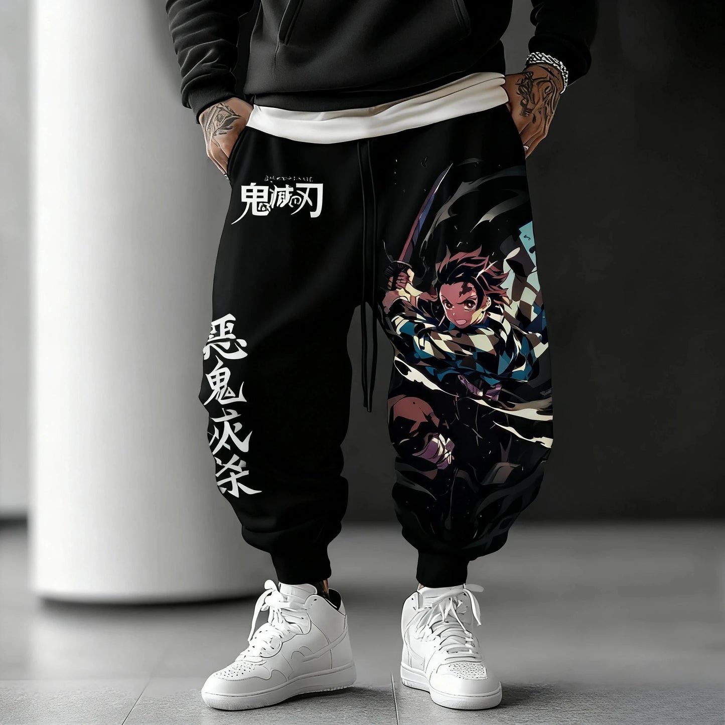 Demon Slayer Anime Men Sweatpants Japanese Cartoon Print Loose Sports Pants Streetwear Casual Hip Hop Autumn Fashion Y2k Clothes