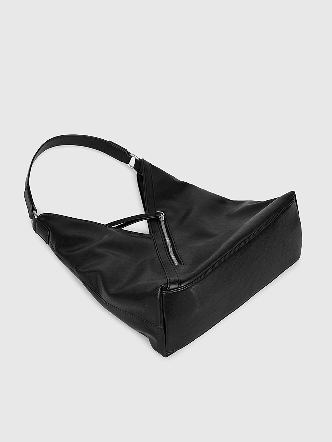 Classic Women's Large Black Shoulder Bag Fashionable High Quality Crossbody Bag Casual Soft Leather Handbag Lazy Retro Tote Bag