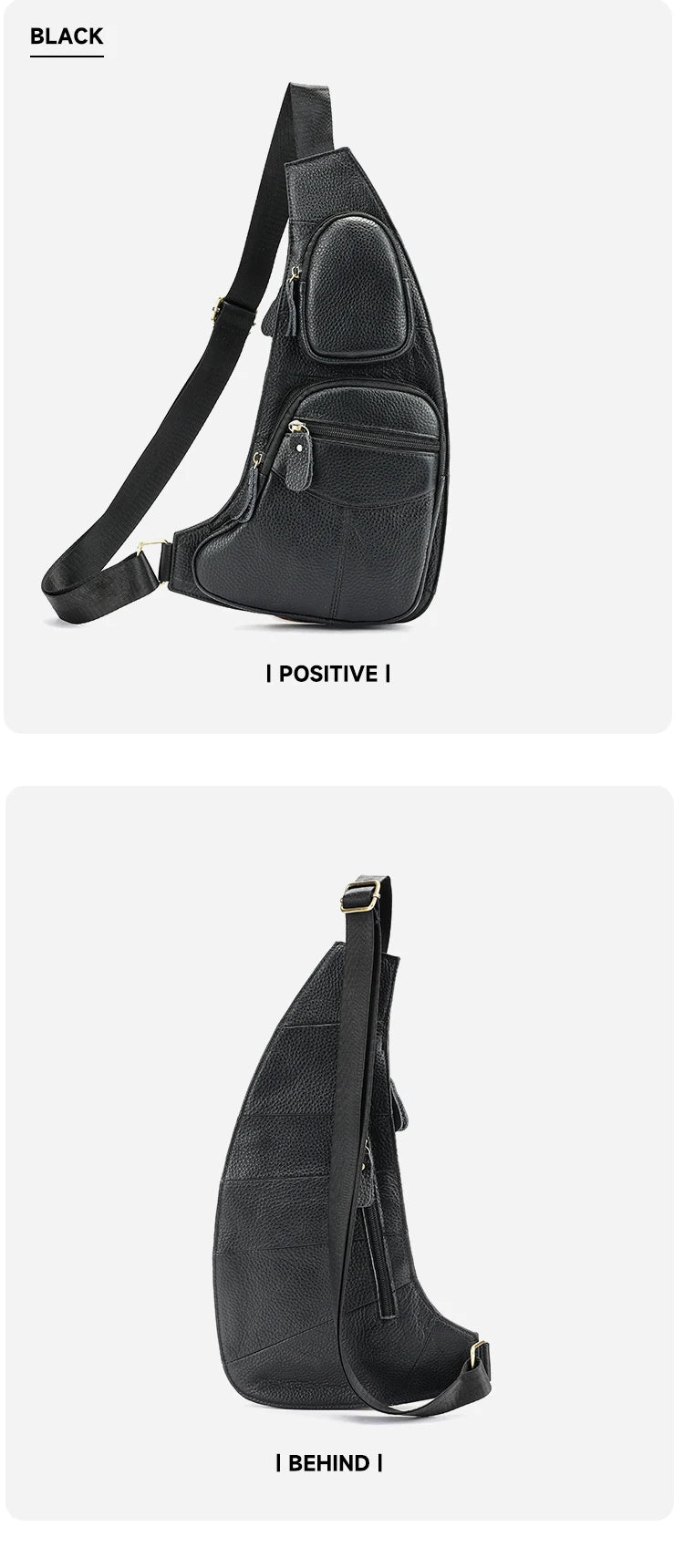 Men Genuine Leather Sling Cross Body High Quality Chest Bag Multi-Pockets Casual Male Cowhide Shoulder Bag Backpack Rucksack