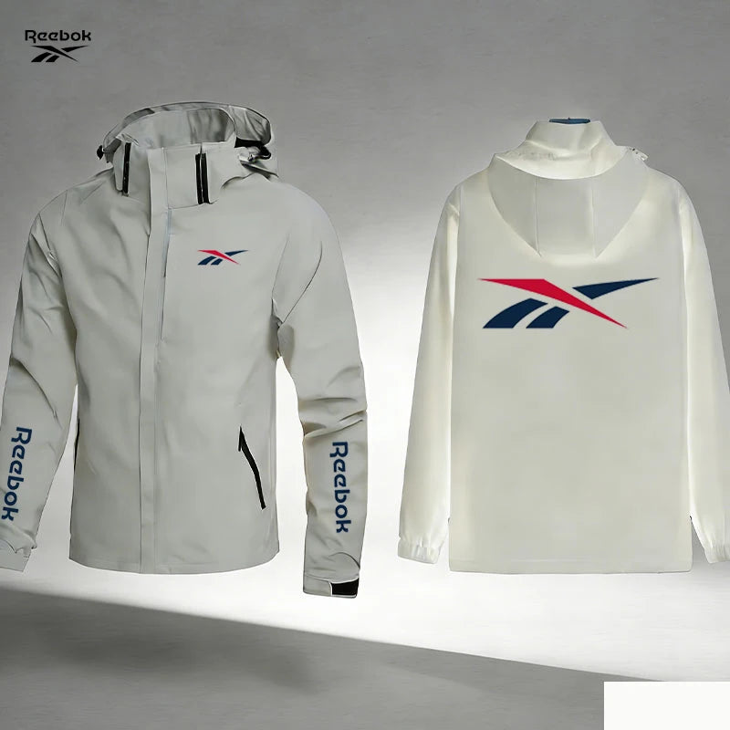 Reebok Motorcycle Jacket - Men's Hooded Windproof and Waterproof Jacket - Removable Hood Zipper - Suitable for Cycling, Mountain