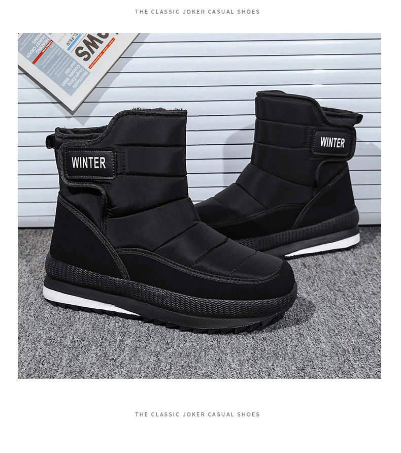 New Men's Winter Boots Warm Plush Snow Boots High Quality Waterproof High-Top Men's Ankle Boots Outdoor Men Hiking Boots Sneaker