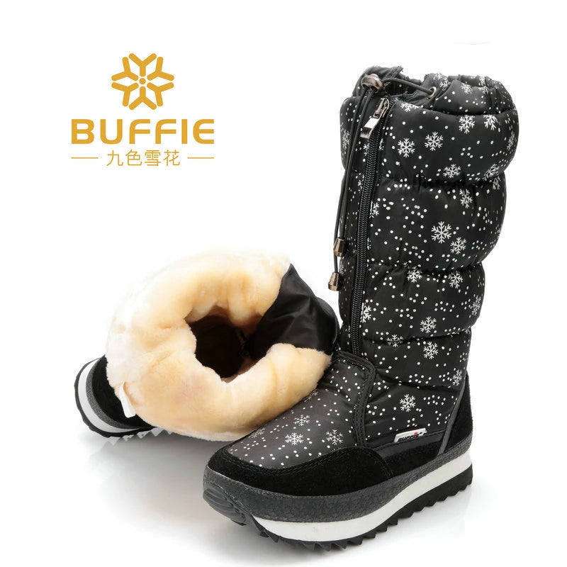 Large-Size Cotton Shoes For Winter Outdoor Thick Warm Cotton Shoes High-Top Snow Boots Winter Wild Plus Velvet Cotton Boots