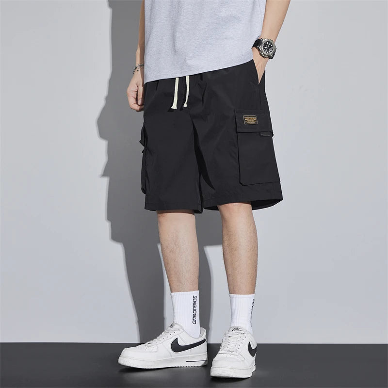 Summer Men's Cargo Shorts Casual Baggy Multi-Pockets Streetwear Shorts Male Fashion Loose Overalls Shorts Male Plus Size