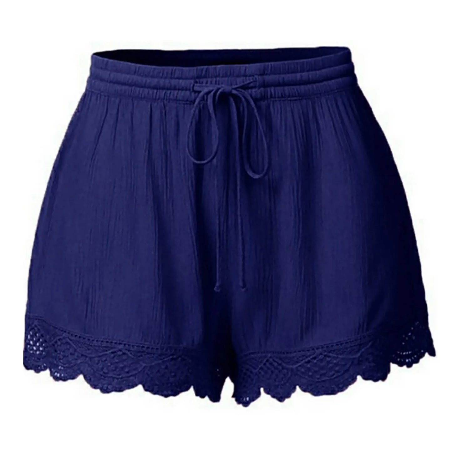 Shorts For Women Ruffle Hem Casual Shorts Plus Size Drawstring Lace Shorts