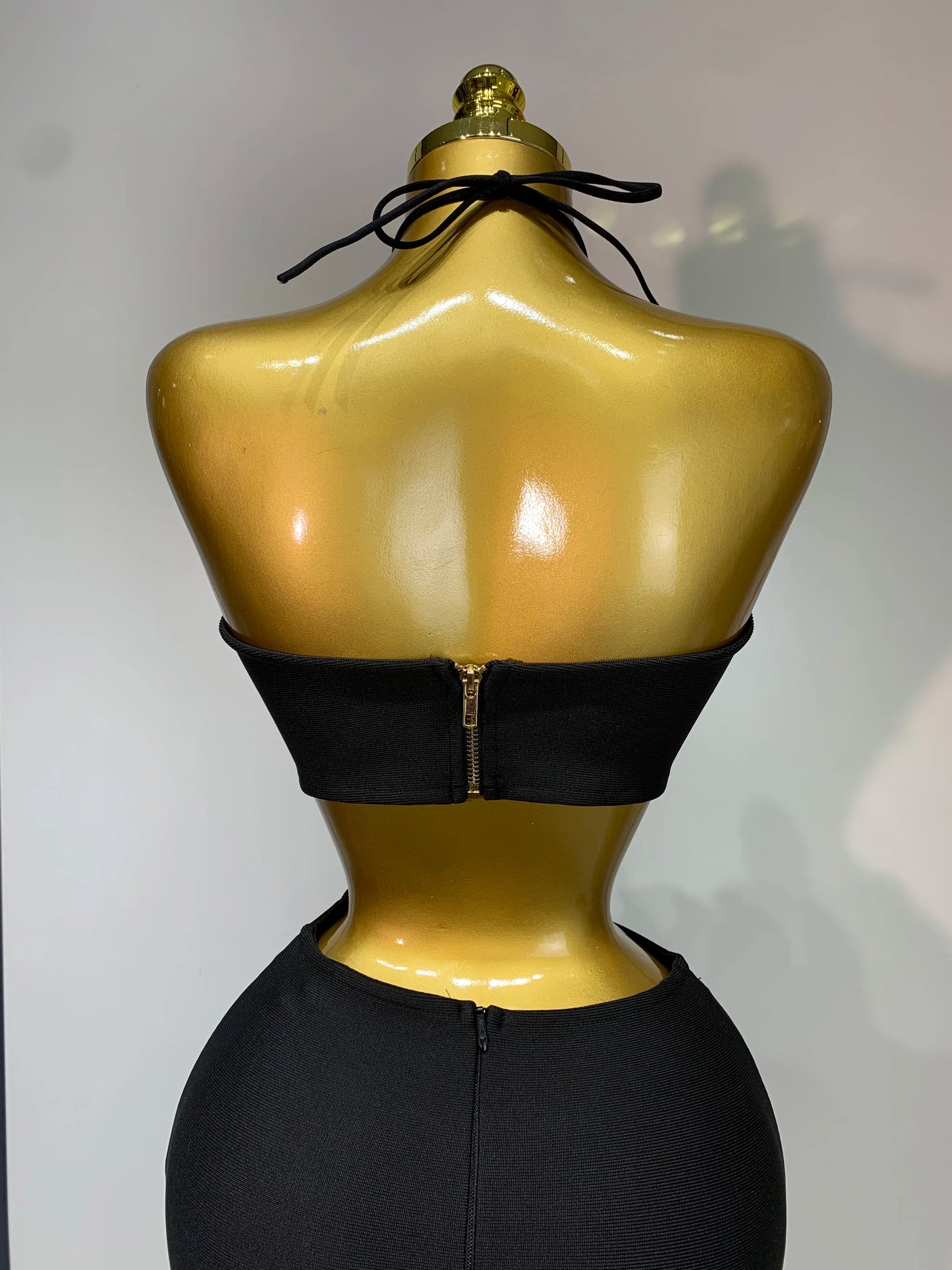 Women Sexy Halter Backless Black Bodycon Midi Bandage Dresses Elegant Evening Club Party Luxury Birthday Cocktail Prom Gown
