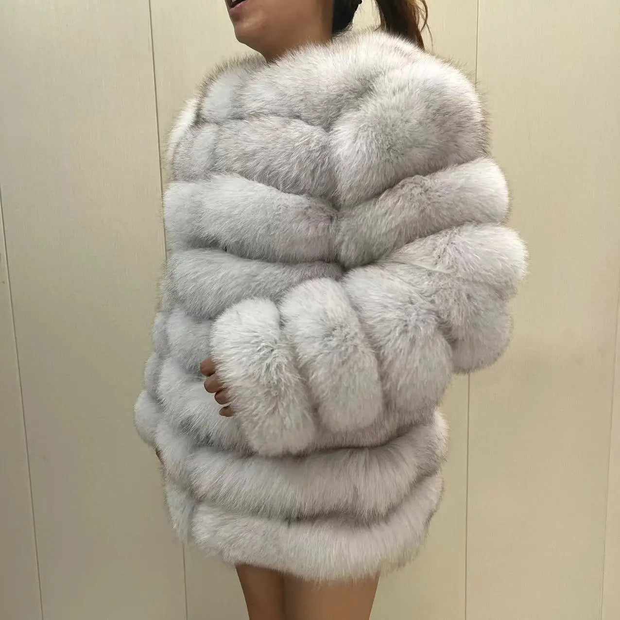 NEW Style Length Sleeves 4in1 Real Fur Coats Women Natural Real Fur Jackets Vest Winter Outerwear Women Fox Fur Coat Quality Fur