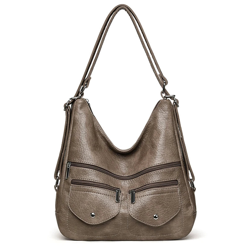 High Quality Large Capacity 3 In 1Women Backpack Luxury Soft Leather Shoulder Crossbody Bag For Women Fashion Ladies Handbag Sac