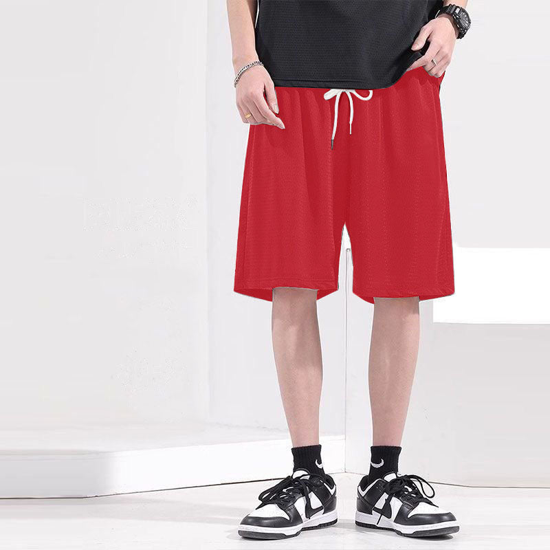 Mens Ice Silk Cropped Sports Casual Pants
