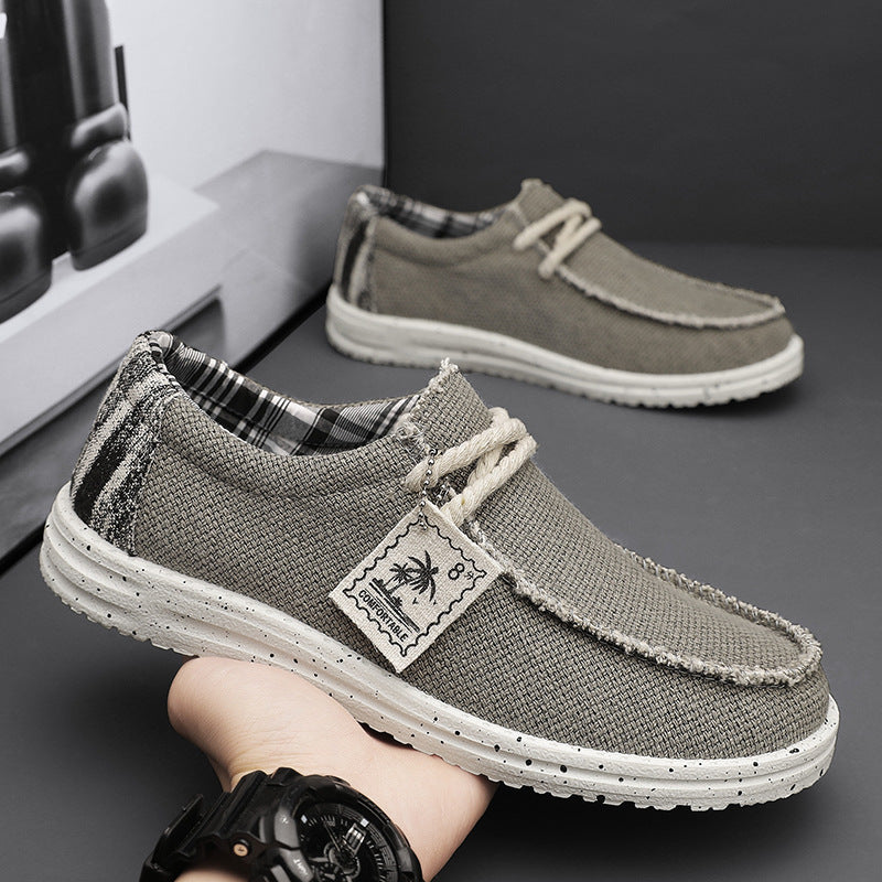 Zapatillas Casuales de Lona Sencillas para Hombre que Combinan con Todo