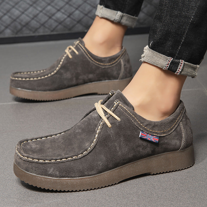 Nuevas zapatillas de cuero para hombre estilo coreano informal, modernas, versátiles, estilo británico