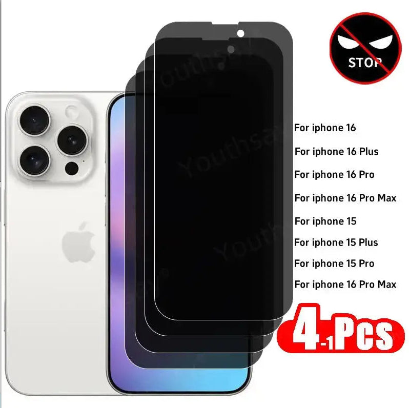 Compatible con Apple, película templada antiespía para teléfonos móviles