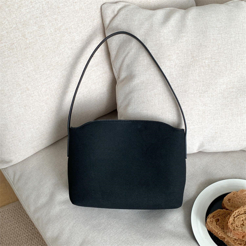 Retro Suede-Like Simple All-Match Tote Bag For Women