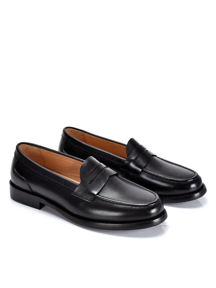 Mocasines para hombre estilo británico vintage sin cordones de corte bajo