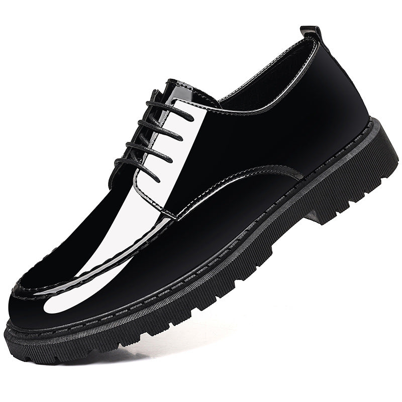 Zapatos de cuero casuales de hombre, de estilo moderno y con acabado pulido