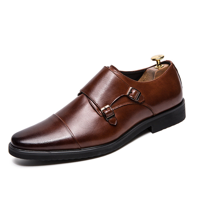Zapatos de cuero slip-on británicos de tallas grandes para hombre