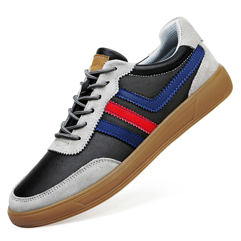 Zapatillas de cuero para hombre con plantillas internas para aumentar la altura y suelas de goma estilo tendón