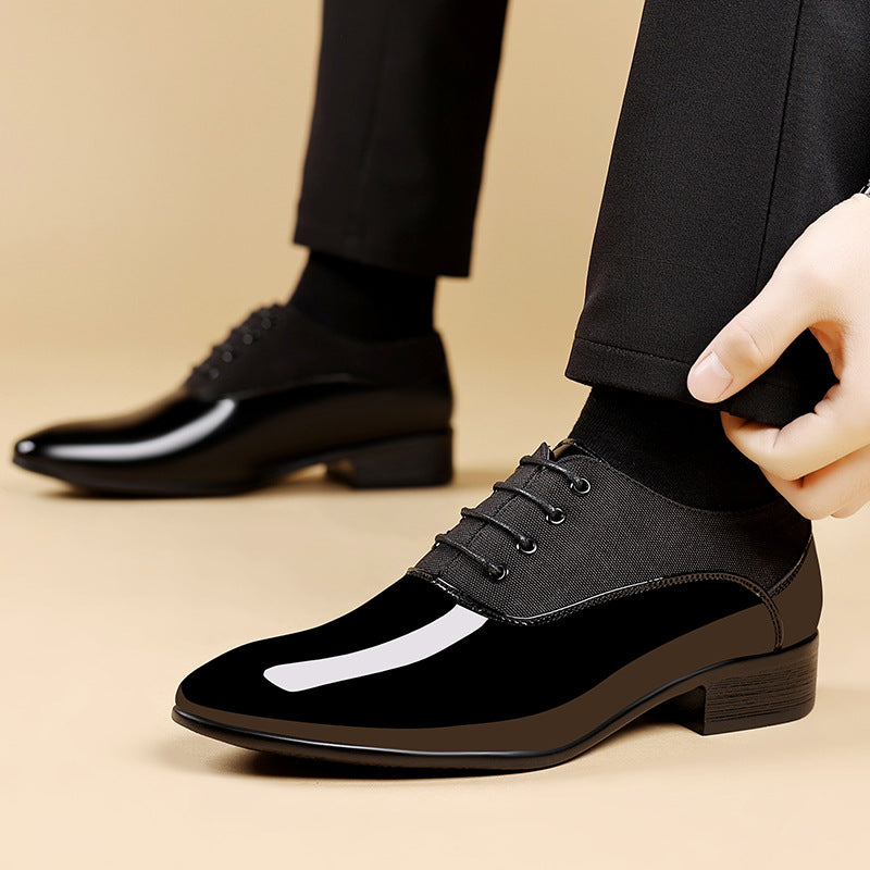 Zapatos de Suela Blanda con Superficie Brillante para Hombre