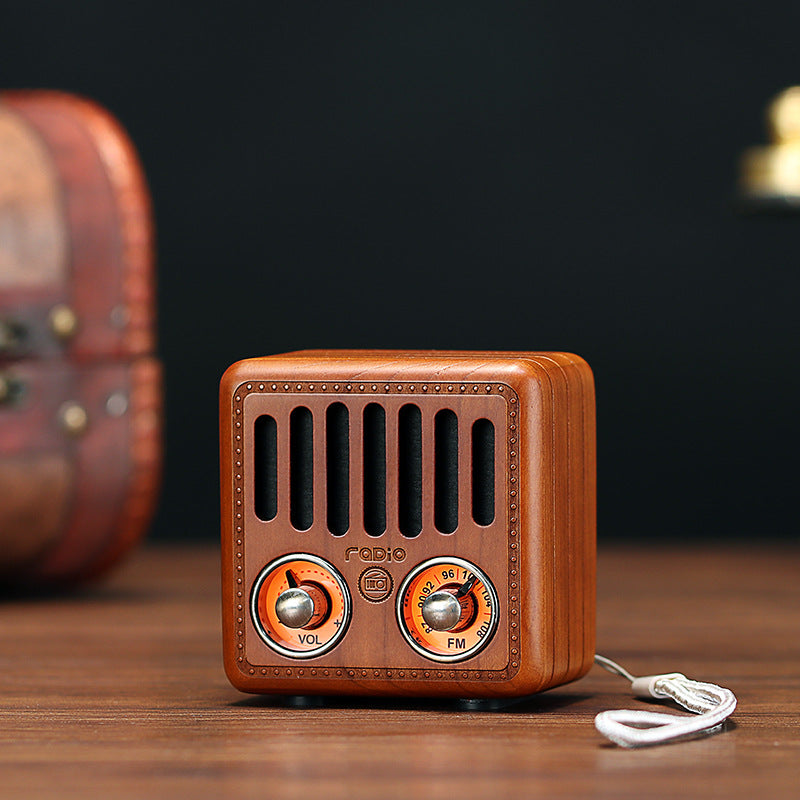 Altavoces Bluetooth de Madera Retro Audio de Madera Maciza con Tarjeta de Radio