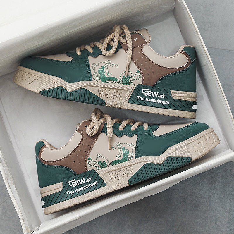 Zapatos de hombre de cuero casuales deportivos de moda con plataforma que aumentan la altura juveniles y modernos