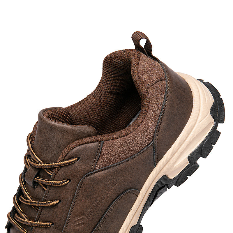 Zapatos de tablero impermeables de cuero para hombre, desodorantes, informales, para correr, talla grande, para mediana edad y tercera edad