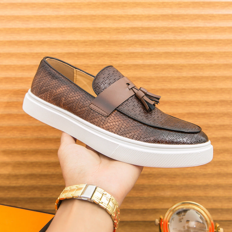 Casual Fashion Men's Plus Size Fringed Leather Shoes