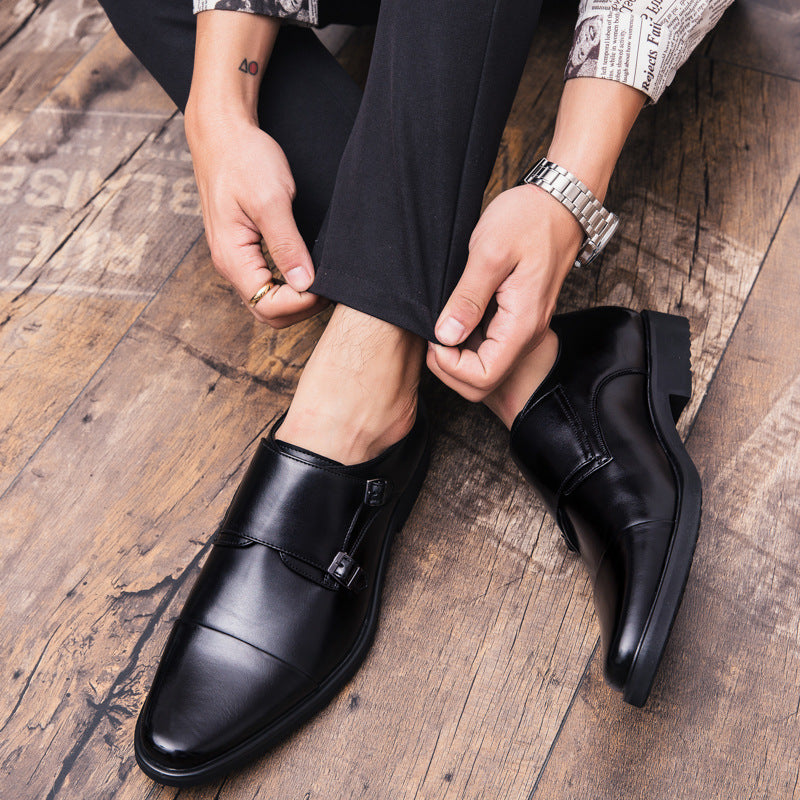 Zapatos de cuero slip-on británicos de tallas grandes para hombre
