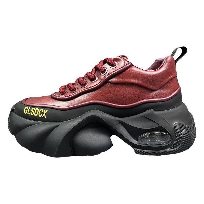 Zapatos masculinos de plataforma deportivos y de ocio con superficie de cuero
