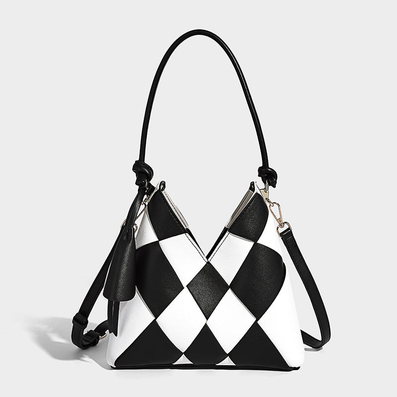 Bolso Nido De Parches Tejidos Con Gran Capacidad Perfecto Para Ir Al Trabajo Diseño Tipo Cubo