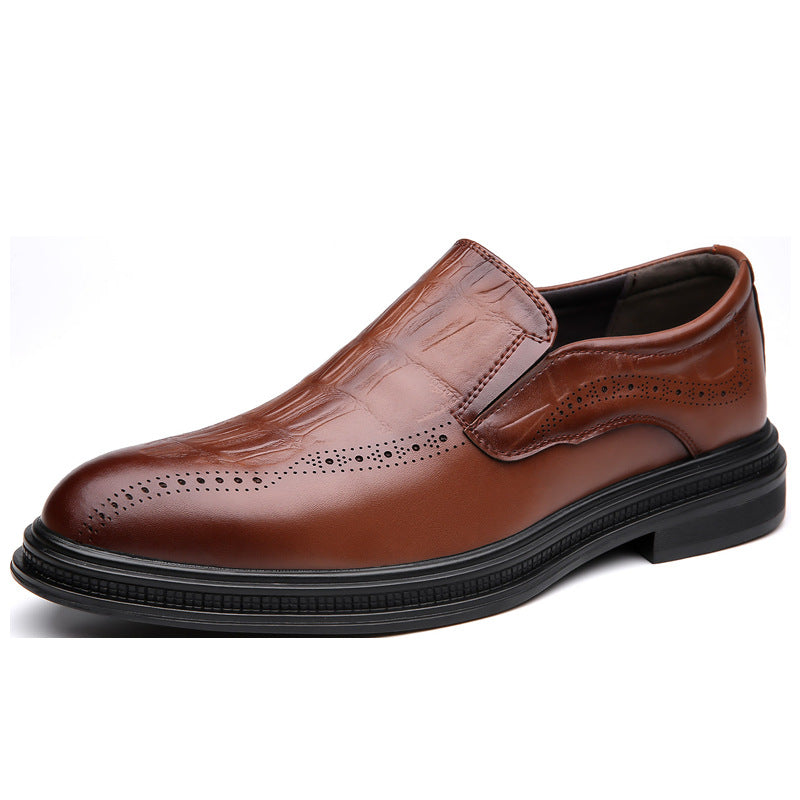 Zapatos de cuero puntiagudos estilo británico informales para hombre