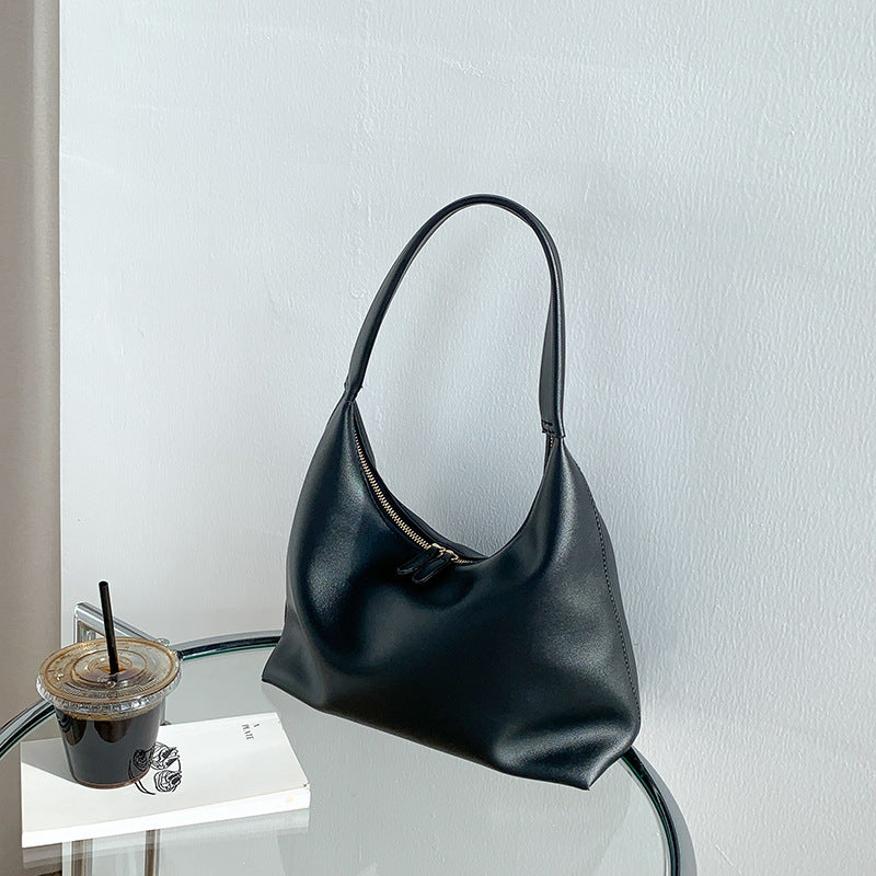 Bolso de hombro sencillo de piel suave para mujer, versátil y de nicho