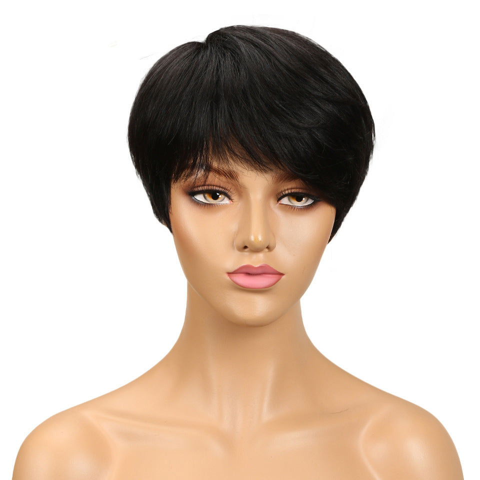 Europea Belleza Negra Moda Bob Cabeza