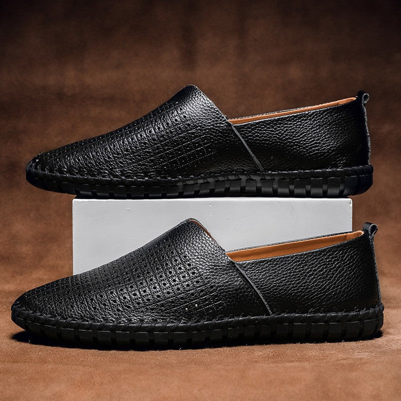 Zapatos de conducir informales, de moda, sin cordones, de corte bajo y transpirables para hombre