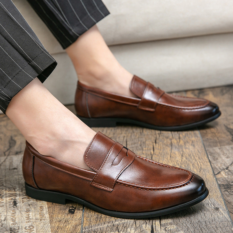 Zapatos de piel de punta fina minimalistas estilo británico