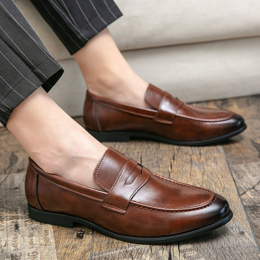 Zapatos de piel de punta fina minimalistas estilo británico