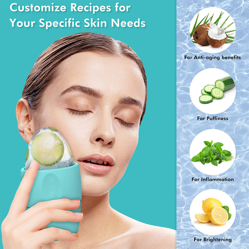 Rodillo facial de silicona para hielo, contorno, reducir poros, eliminar ojeras, masajeador de piel, rodillo facial de belleza para ojos, cuello, herramienta para el cuidado de la piel
