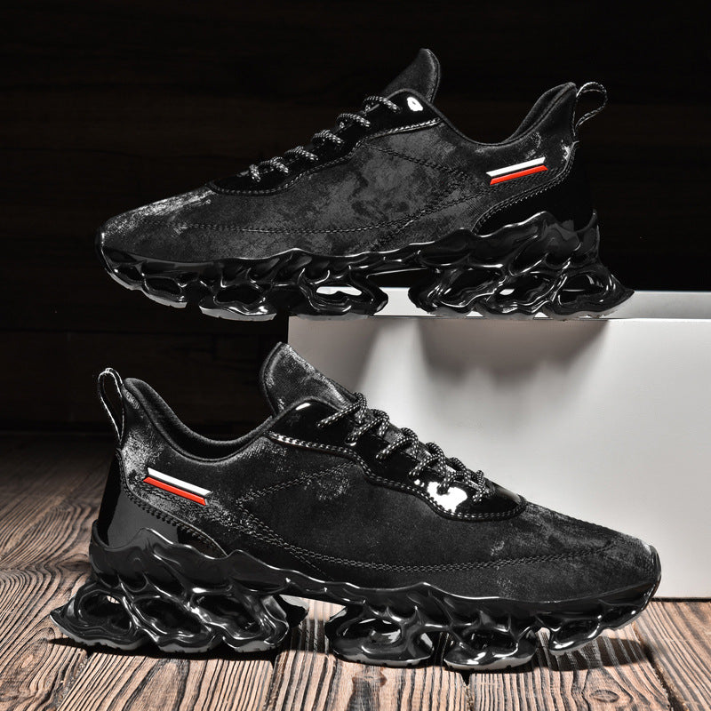 Zapatillas de correr transpirables de verano para hombre, plataforma de moda, malla tejida, informales