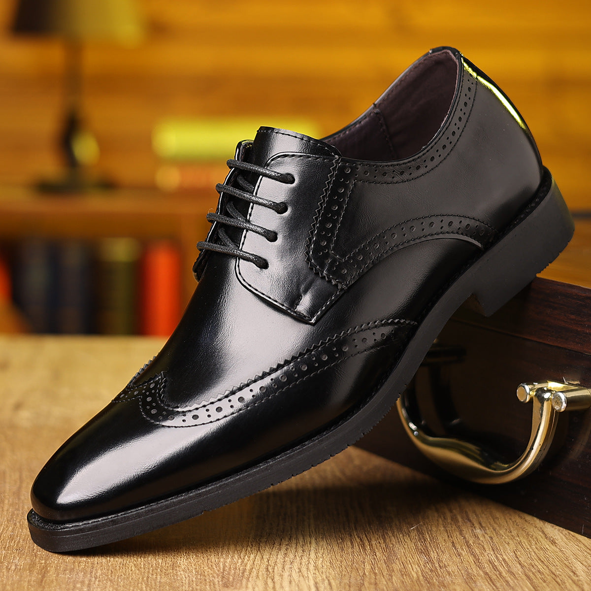 Zapatos de cuero casuales formales de suela blanda para hombre