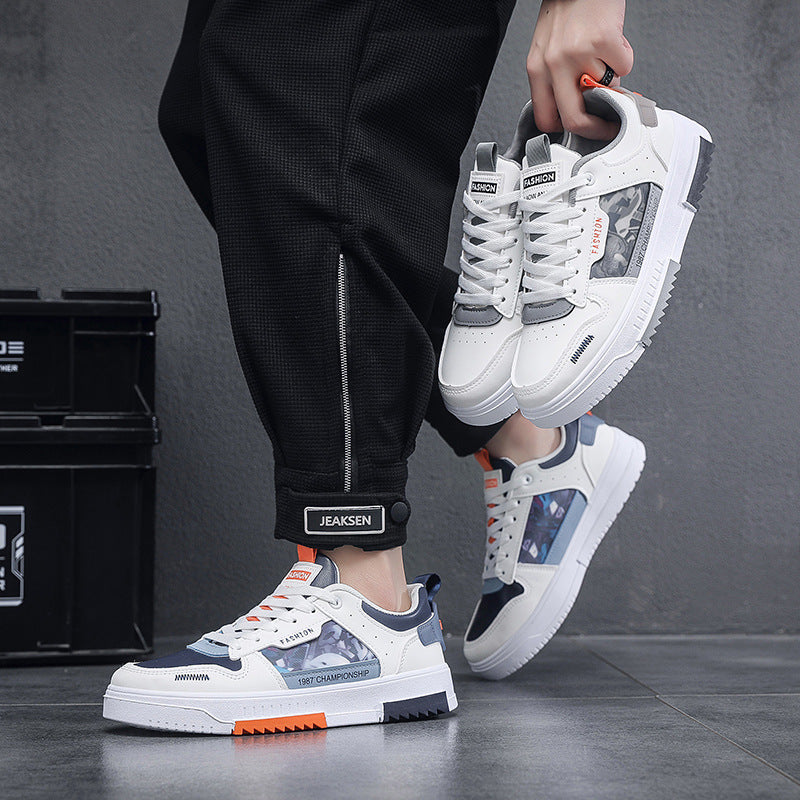 Zapatillas de hombre nuevas de primavera y verano, zapatillas blancas casuales, a la moda, para estudiantes y que combinan con todo