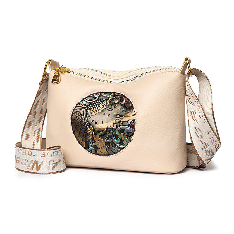 Bolso de Hombro de Estilo Chino Retro de Gran Capacidad y Múltiples Compartimentos